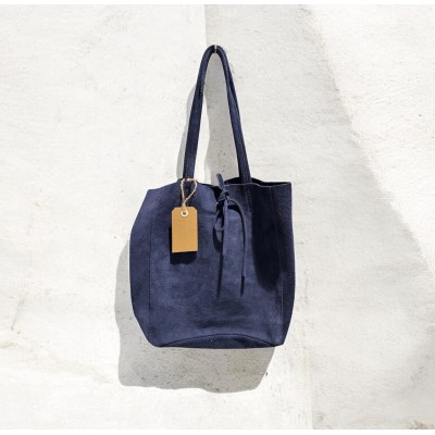 MAISON FANLI - Sac à main en Daim - Marine