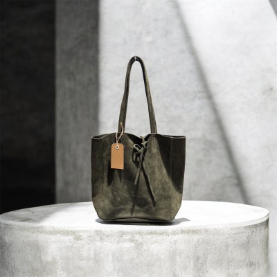 MAISON FANLI - Sac à main en Daim - Kaki