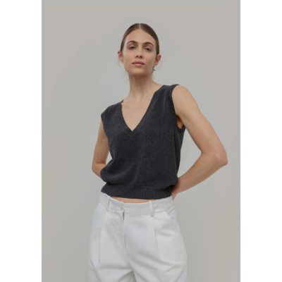 RIFO - Gilet en maille Elodie - Gris Anthracite