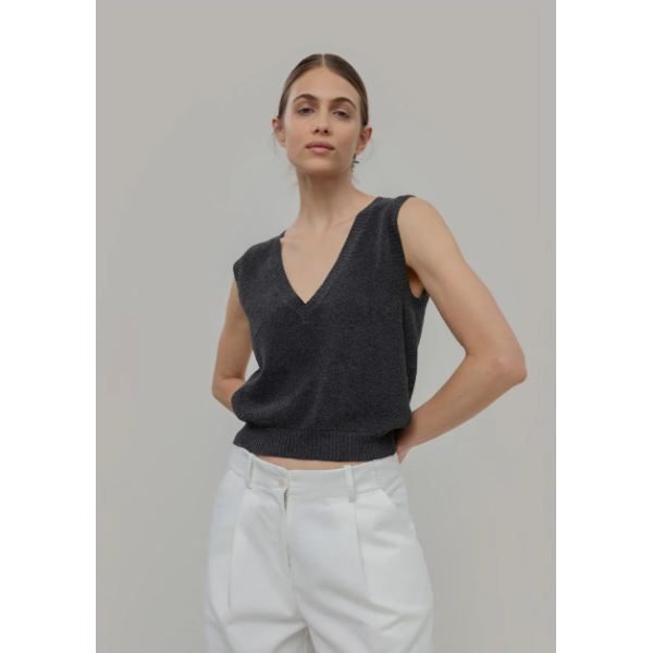 RIFO - Gilet en maille Elodie - Gris Anthracite