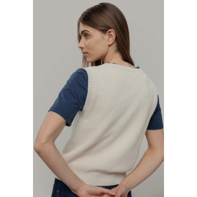 RIFO - Gilet en maille Elodie - Écru
