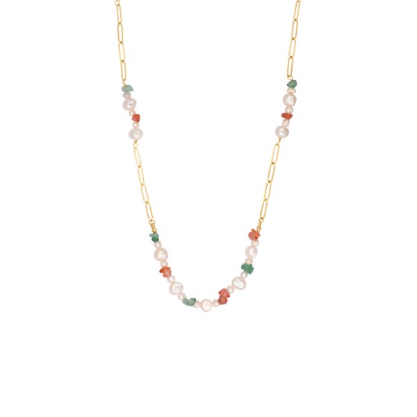 N°3 Collier Acier & Pierres semi précieuses.