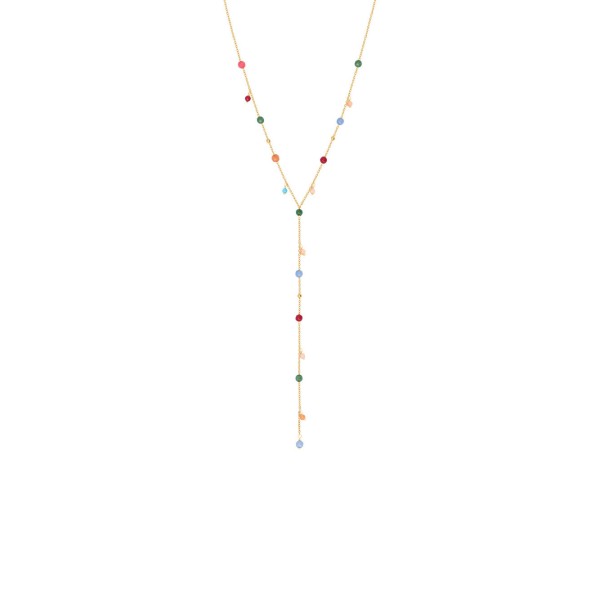 N°3 Collier Cravate Acier & Pierres semi précieuses.