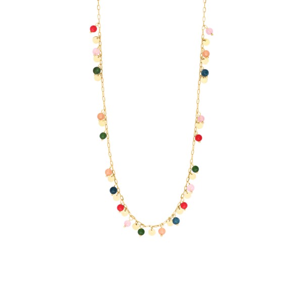 N°3 Collier Sautoir Acier & Pierre de Jade.