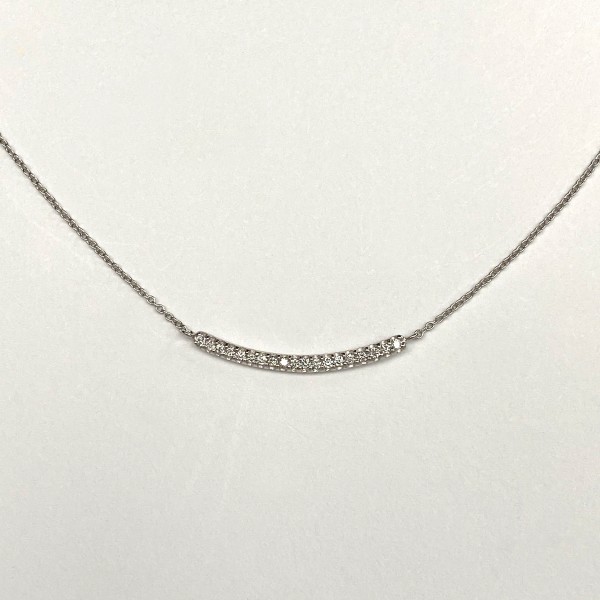 COLLIER BARRETTE COURBE SERTIE DE DIAMANTS,