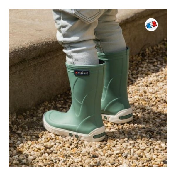 Méduse – Bottes Enfant Airport Lichen/Blanc