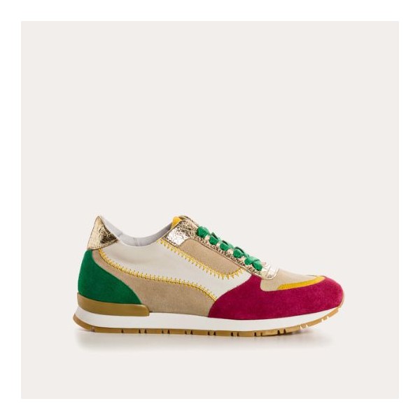 Reqins – Baskets ELECTRA ZIG ZAG Fuchsia/Gazon