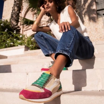 Reqins – Baskets ELECTRA ZIG ZAG Fuchsia/Gazon Reqins – Baskets ELECTRA ZIG ZAG Fuchsia/Gazon