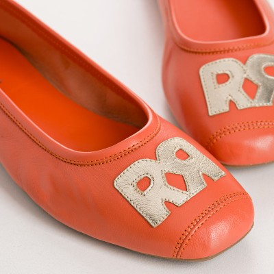 Reqins - Ballerines HAVA cuir orange Reqins - Ballerines HAVA cuir orange