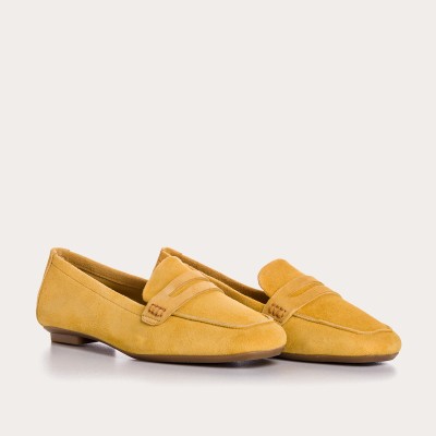 Reqins - Mocassins HEMA velour ocre