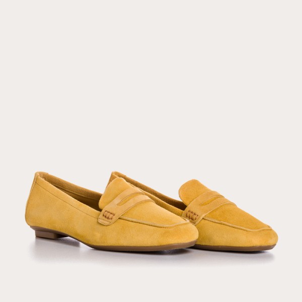 Reqins - Mocassins HEMA velour ocre