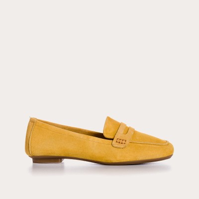 Reqins - Mocassins HEMA velour ocre