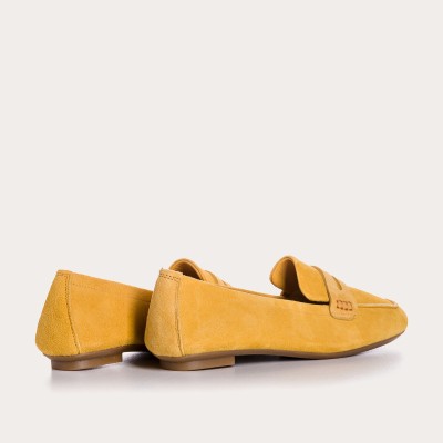 Reqins - Mocassins HEMA velour ocre