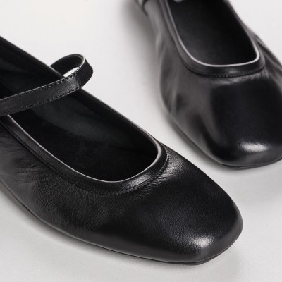 Reqins - Ballerines cuir honor noir
