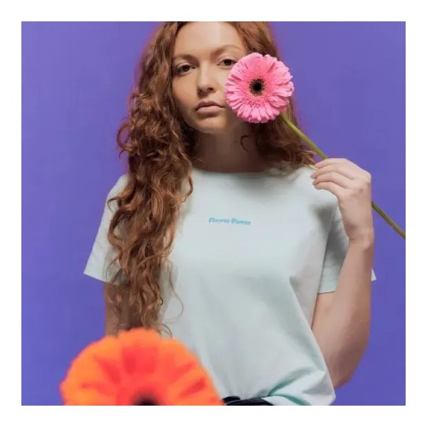 LA GENTLE FACTORY -Tee-shirt Prune "Flower Power"