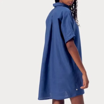 La Gentle Factory - Robe Léonie en Lin Bleu
