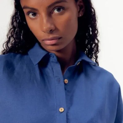 La Gentle Factory - Robe Léonie en Lin Bleu