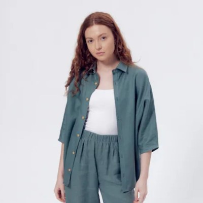 LA GENTLE FACTORY - Chemise Lily Kaki en Lin