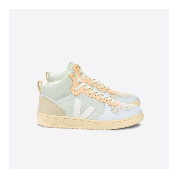 Veja - V15 Suede Jade White Multico