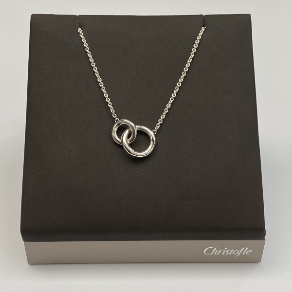 COLLIE DOUBLE ANNEAUX CHRISTOFLE EN ARGENT MASSIF