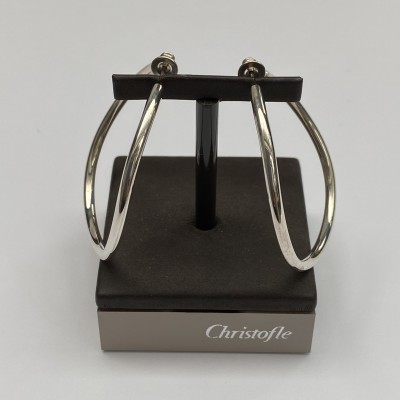 GRANDES CREOLES CHRISTOFLE EN ARGENT . GRANDES CREOLES CHRISTOFLE EN ARGENT .