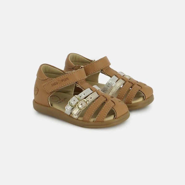 SHOOPOM - Sandales Pika Spart - Camel Platine