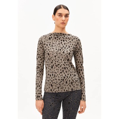 ARMEDANGELS - T Shirt longues manches Léopard - Walnut Cream