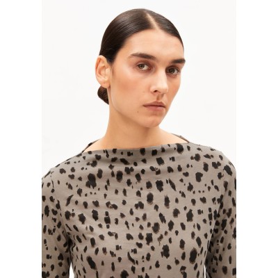 ARMEDANGELS - T Shirt longues manches Léopard - Walnut Cream