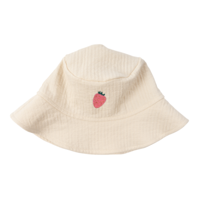 WOOLY ORGANIC - Chapeau "pêcheur" brodé - Écru