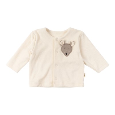 WOOLY ORGANIC - Veste en éponge à pression - Écru