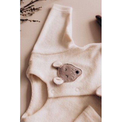 WOOLY ORGANIC - Veste en éponge à pression - Écru