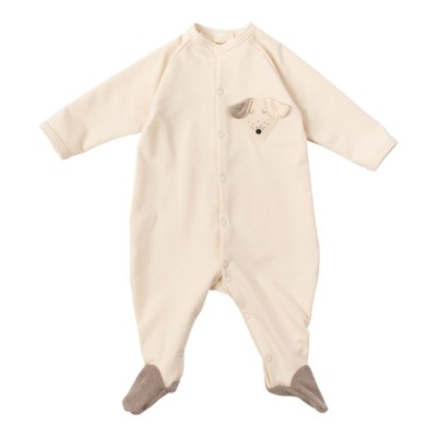 WOOLY ORGANIC - Pyjama en molleton avec pied - Écru/Cendré