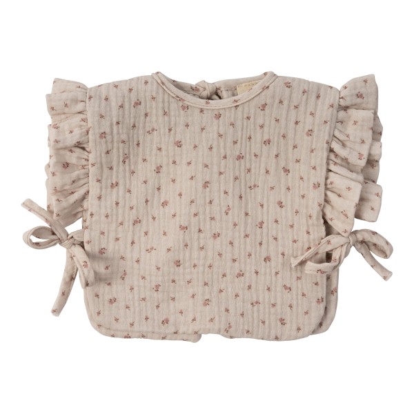 WOOLY ORGANIC - Bavoir Imperméable en mousseline - Rose fleurs
