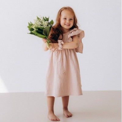 WOOLY ORGANIC - Robe en mousseline - Vieux Rose