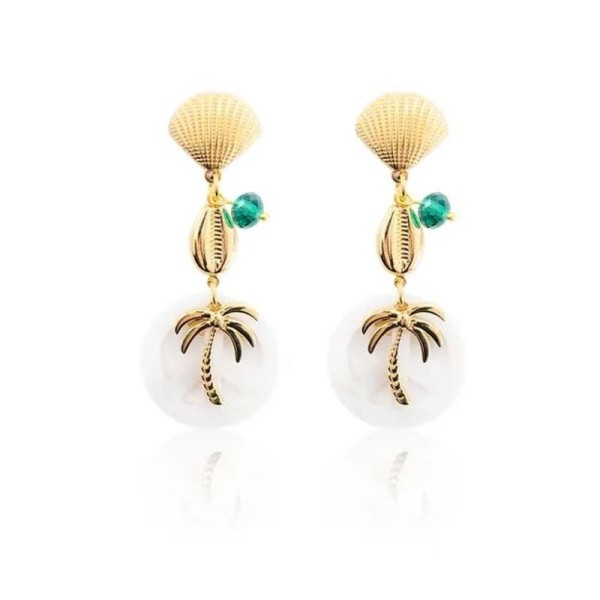 MADAMIRMA Boucles d’oreilles Poussoir Aqua.