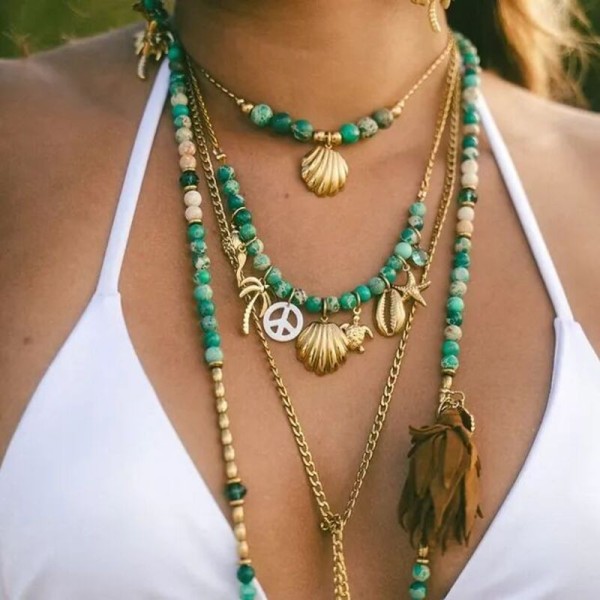 MADAMIRMA Collier Cravate Aqua