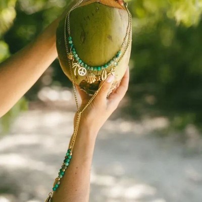 MADAMIRMA Collier Cravate Aqua