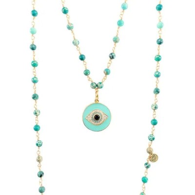 MADAMIRMA Collier Sautoir Aqua.