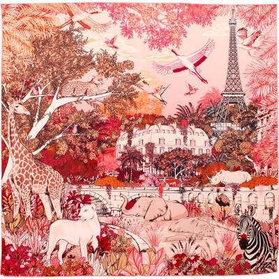 MAISON FANLI - Carré de Soie Paris Sauvage - Rose