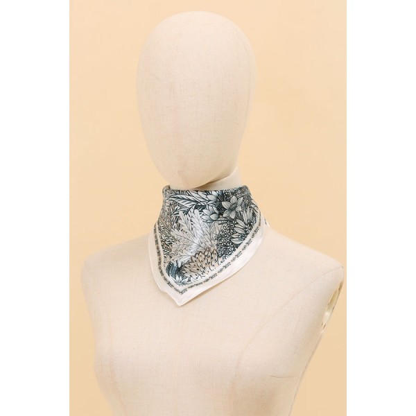 MAISON FANLI - Carré de Soie Panthère Nuit - Gris