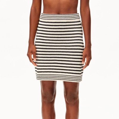 ARMEDANGELS - Mini Jupe en Maille rayée - Undyed Black