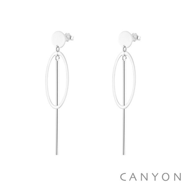 CANYON France Boucles d'oreilles Longues Argent.