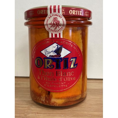 Bocal de Thon Germon au Piment d'Espelette 190g - Maison ORTIZ Bocal de Thon Germon au Piment d'Espelette 190g - Maison ORTIZ