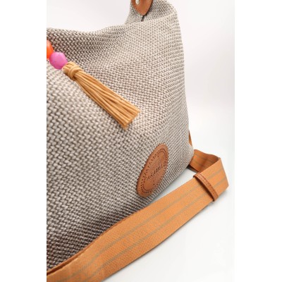CARAMELO Sac Bandoulière Gris & Marron.