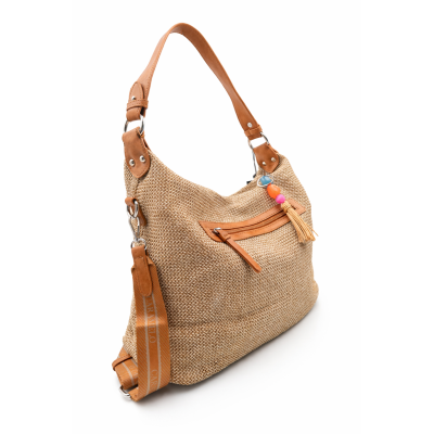 CARAMELO Sac Bandoulière Gris & Marron.