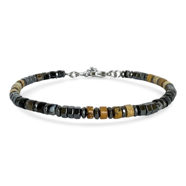 ELDEN Paris Bracelet Acier & Pierres naturelles.