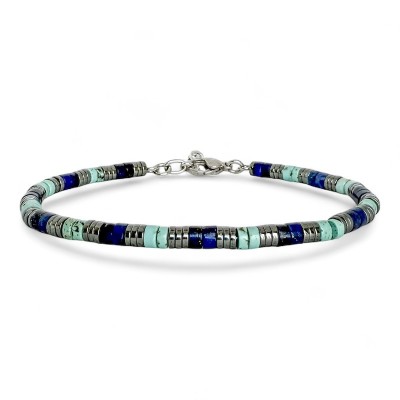 ELDEN Paris Bracelet Acier & Pierres naturelles.