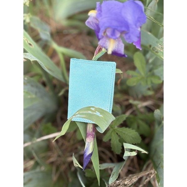 LA CARTABLIERE Etui double à cartes Pailleté Menthe.