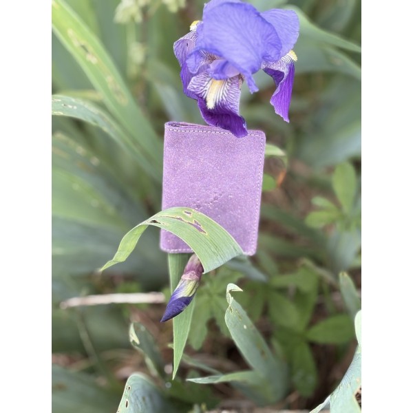 LA CARTABLIERE Etui double à cartes Pailleté Violet.