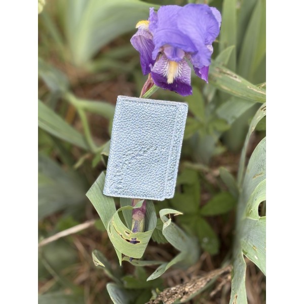 LA CARTABLIERE Etui double à cartes Métallisé Bleu.